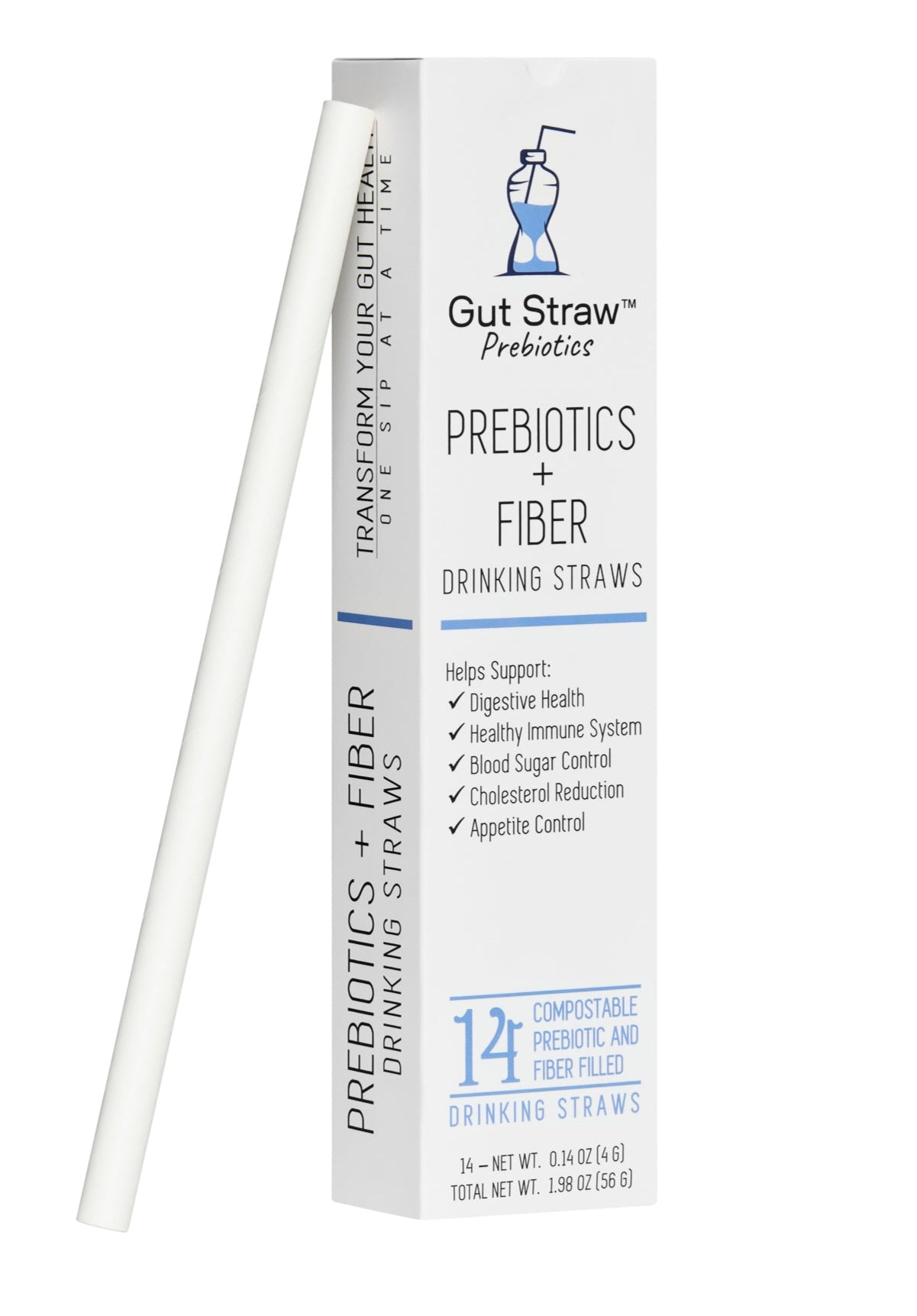 Prebiotic Fiber Drinking Straws for Gut Health